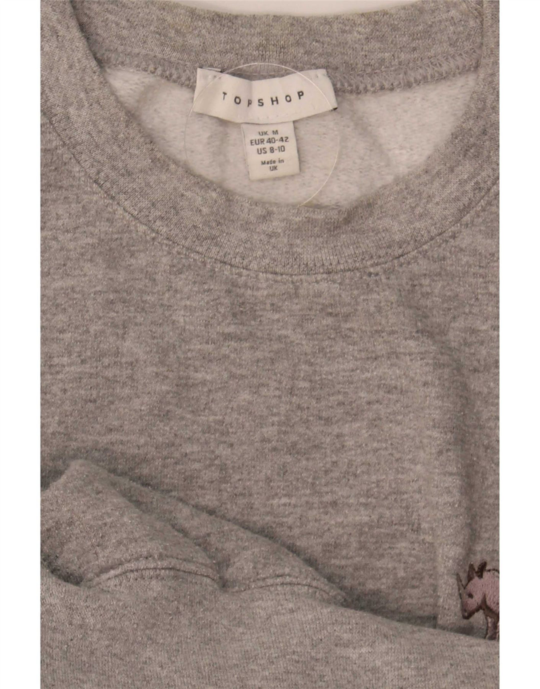 Topshop Womens Sweatshirt Jumper UK 14 Medium Grey Flecked