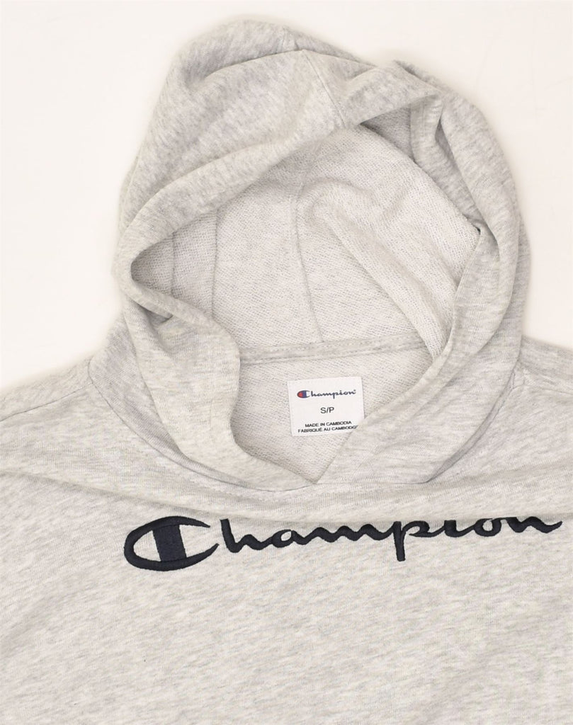 CHAMPION Mens Graphic Hoodie Jumper Small Grey Cotton | Vintage Champion | Thrift | Second-Hand Champion | Used Clothing | Messina Hembry 