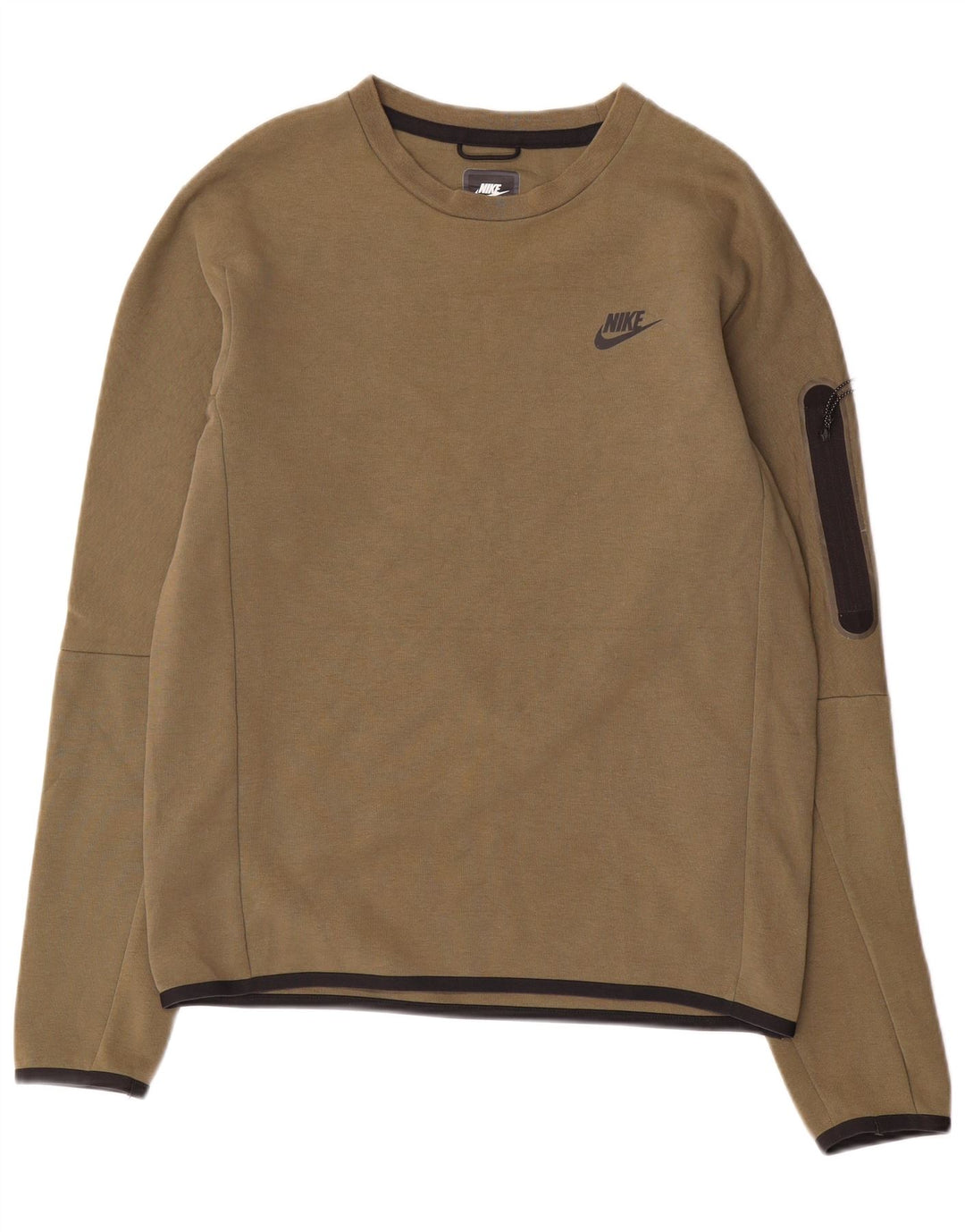 Nike Mens Regular Fit Sweatshirt Jumper Small Khaki Cotton