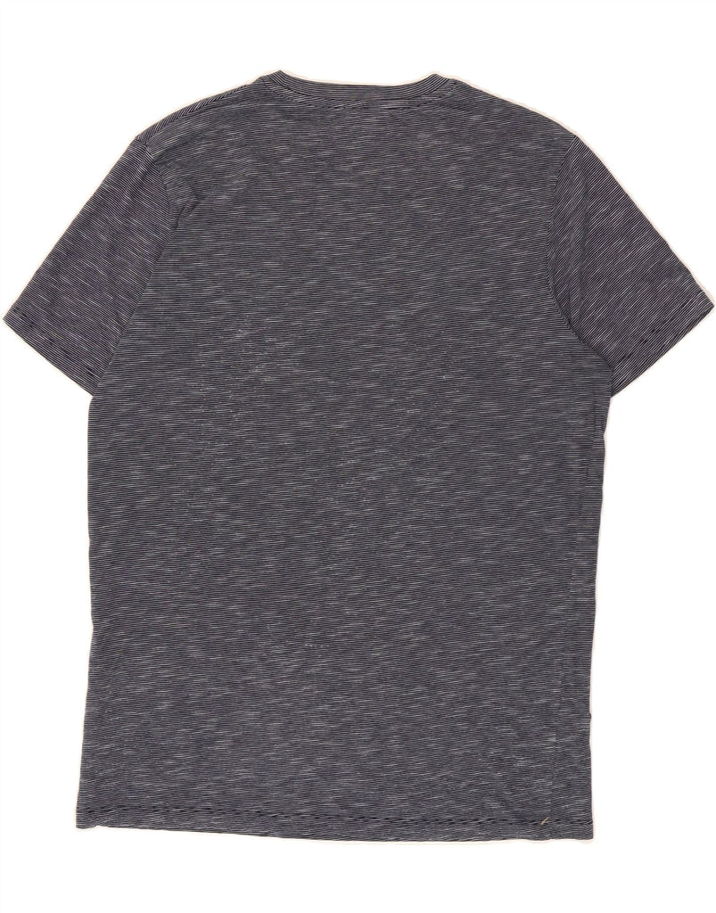 JACK & JONES Mens Graphic T-Shirt Top Large Navy Blue Pinstripe Vintage Jack & Jones and Second-Hand Jack & Jones from Messina Hembry 