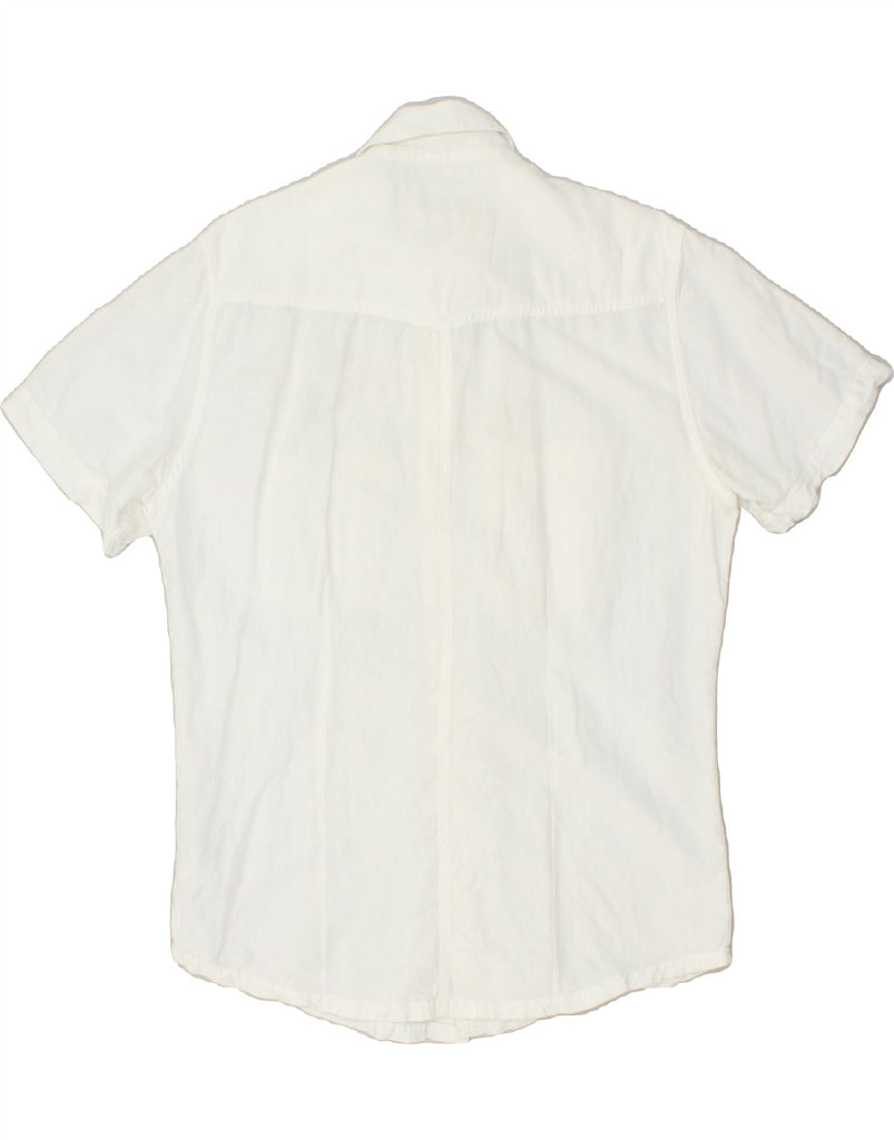 WRANGLER Mens Short Sleeve Shirt Large White Linen Vintage Wrangler and Second-Hand Wrangler from Messina Hembry 