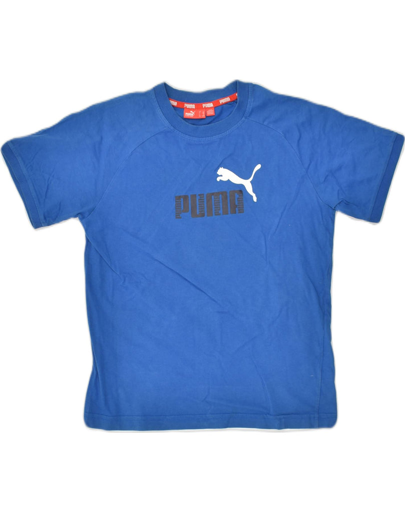 PUMA Boys Graphic T-Shirt Top 11-12 Years Blue Cotton | Vintage Puma | Thrift | Second-Hand Puma | Used Clothing | Messina Hembry 