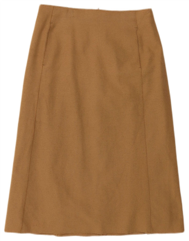 Zara Womens A-Line Skirt EU 38 Small W28 Brown Wool