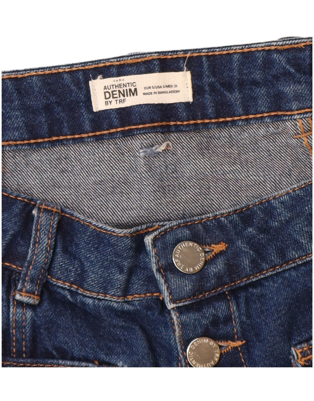 Zara Womens Mini Denim Skirt Small W26  Blue Cotton