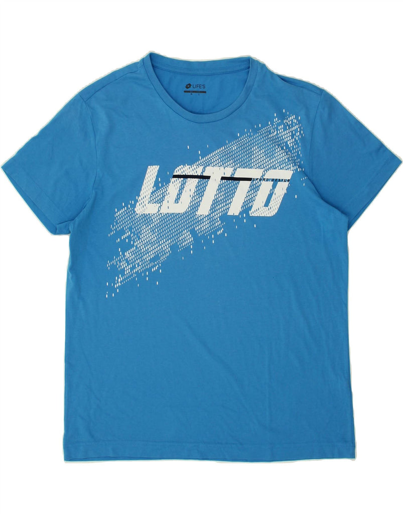 LOTTO Mens Graphic T-Shirt Top XL Blue Cotton Vintage Lotto and Second-Hand Lotto from Messina Hembry 