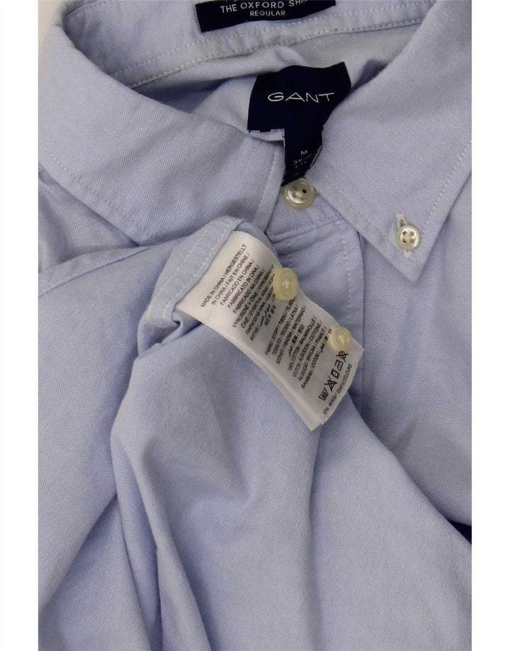 Gant Mens Short Sleeve Regular Fit Shirt Size 39 Medium Blue Cotton