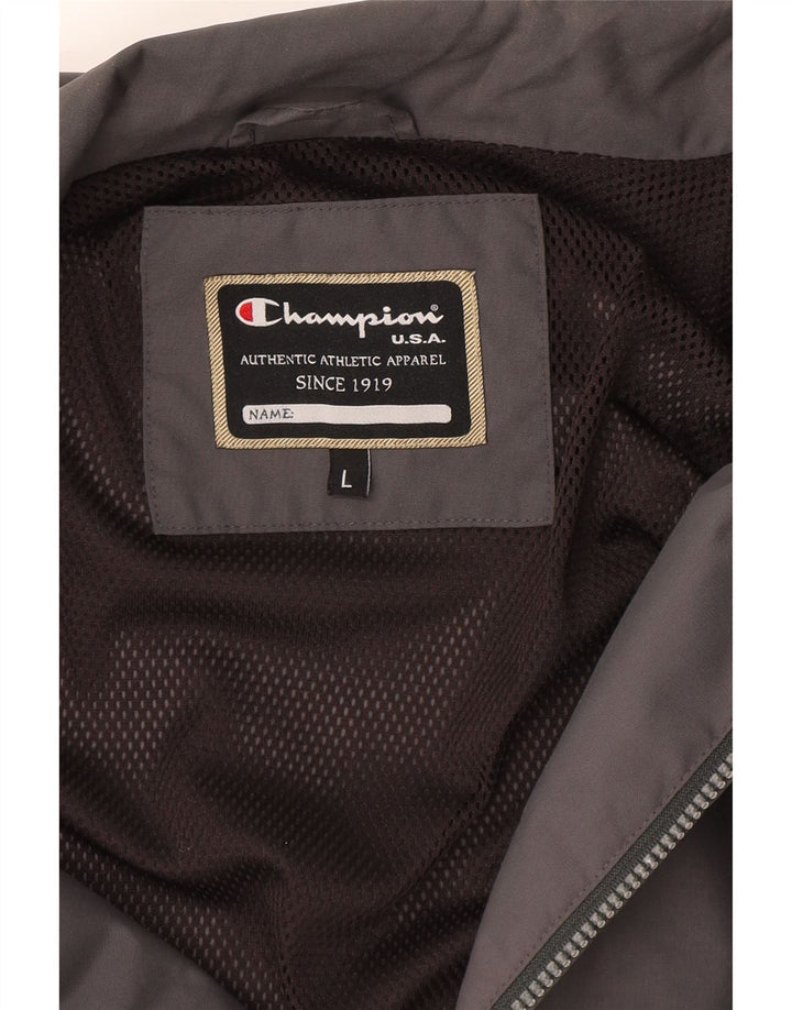 Champion Womens Tracksuit Top Jacket UK 16 Large Grey