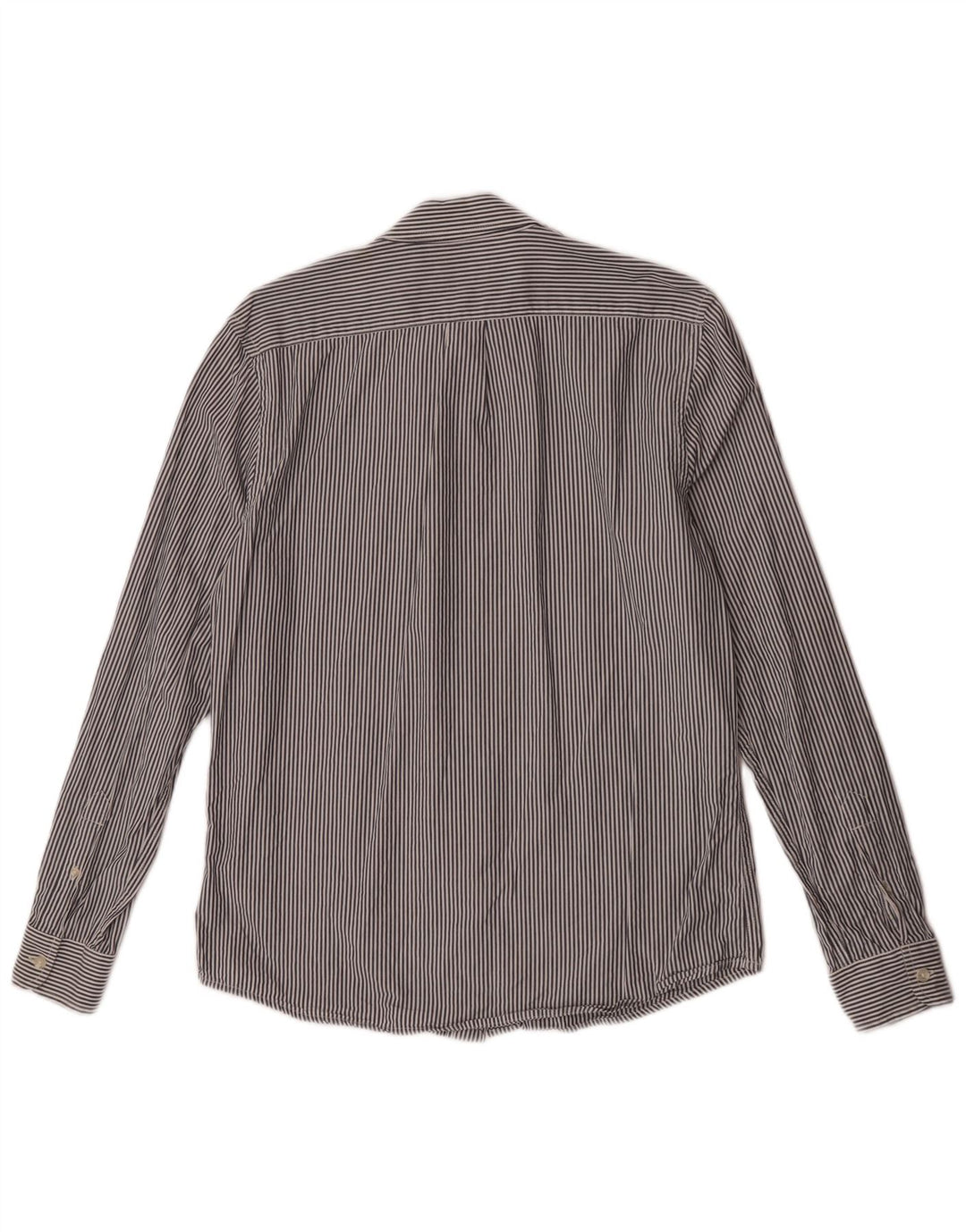 Wrangler Mens Regular Fit Shirt Medium Grey Pinstripe Cotton