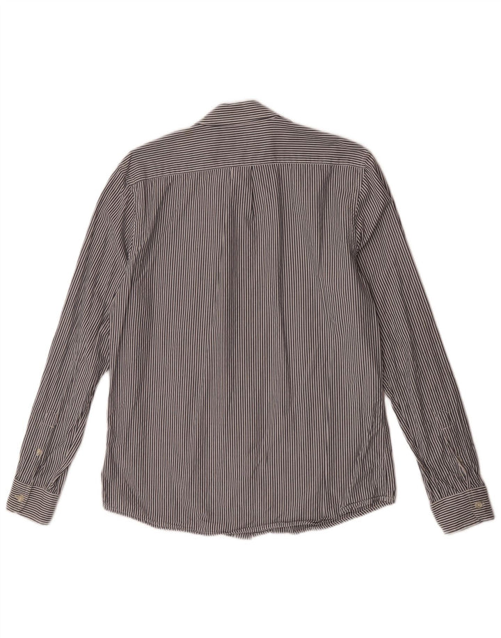 Wrangler Mens Regular Fit Shirt Medium Grey Pinstripe Cotton