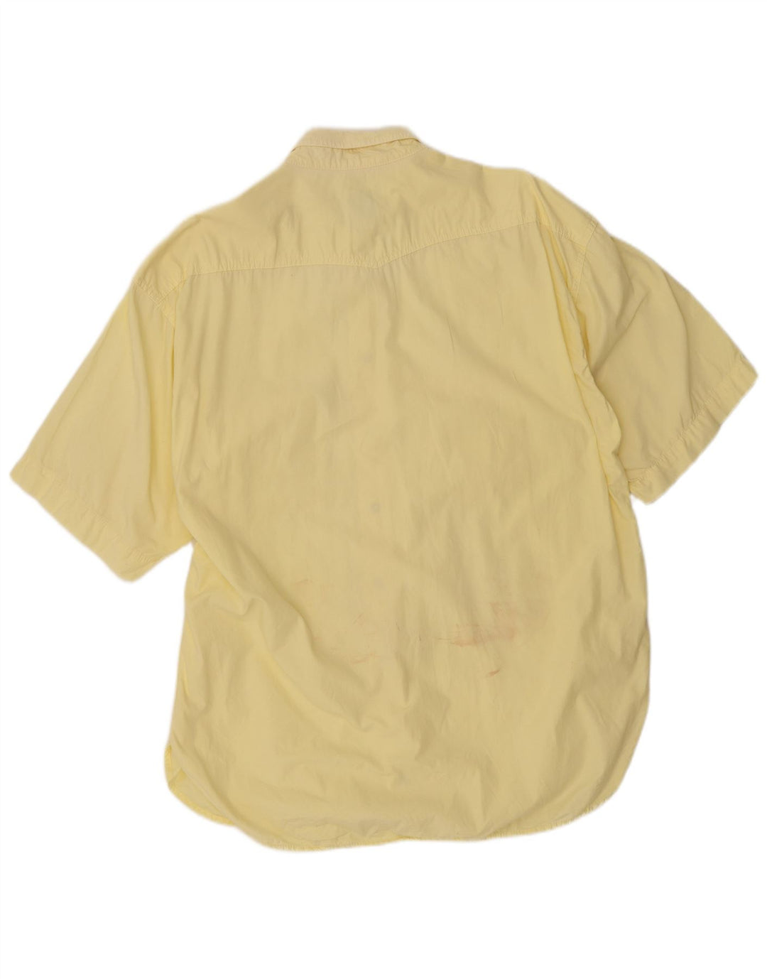Cassuci Mens Short Sleeve Shirt XL Yellow Cotton