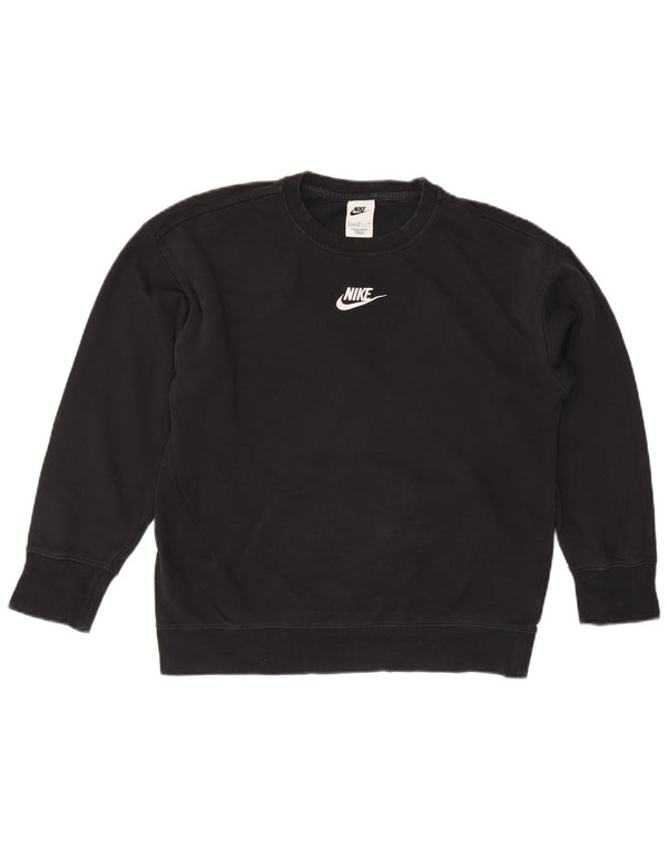 Nike Girls Sweatshirt Jumper 13-14 Years XL Black Cotton