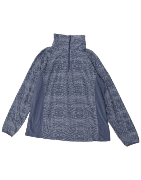Columbia Womens Zip Neck Fleece Jumper UK 18 XL Blue Geometric Polyester