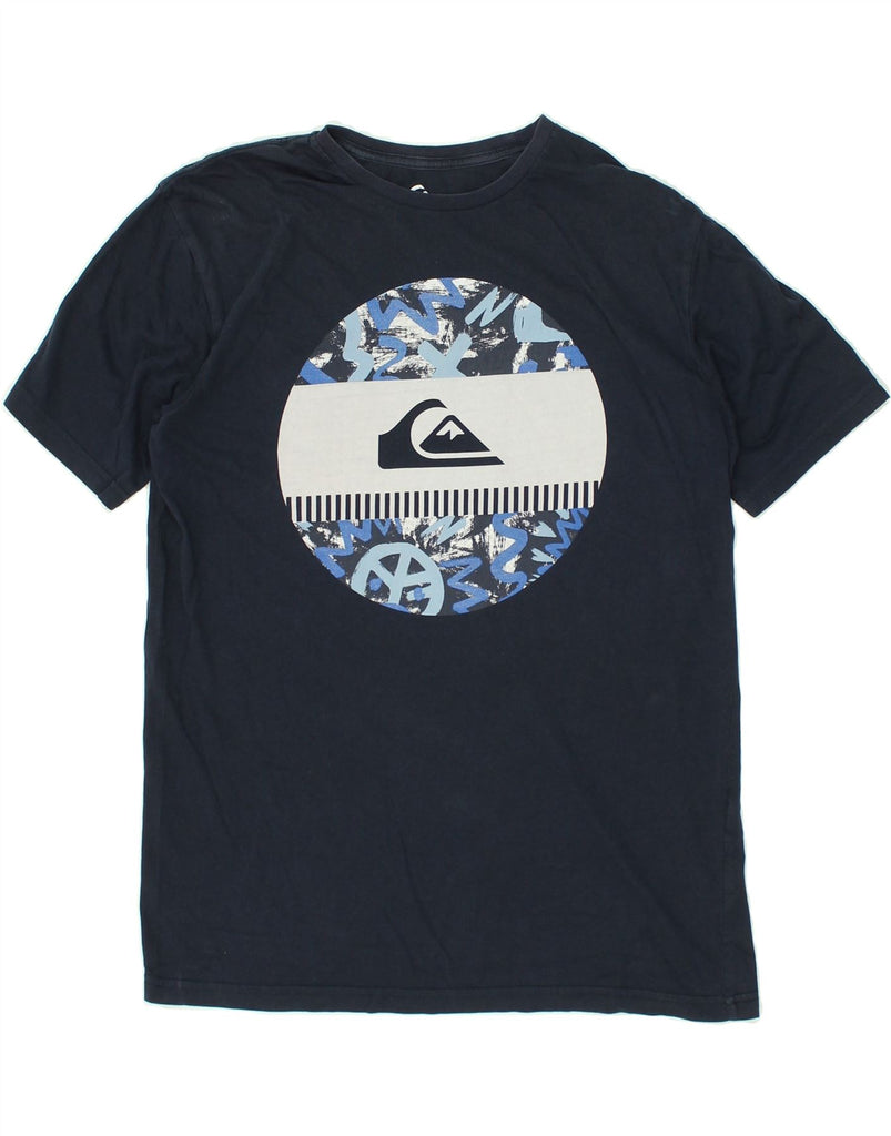 QUIKSILVER Mens Regular Fit Graphic T-Shirt Top Small Navy Blue Cotton | Vintage Quiksilver | Thrift | Second-Hand Quiksilver | Used Clothing | Messina Hembry 