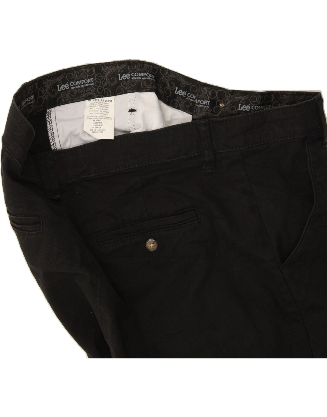 LEE Womens Chino Shorts US 14 Large W34 Black Cotton Vintage Lee and Second-Hand Lee from Messina Hembry 