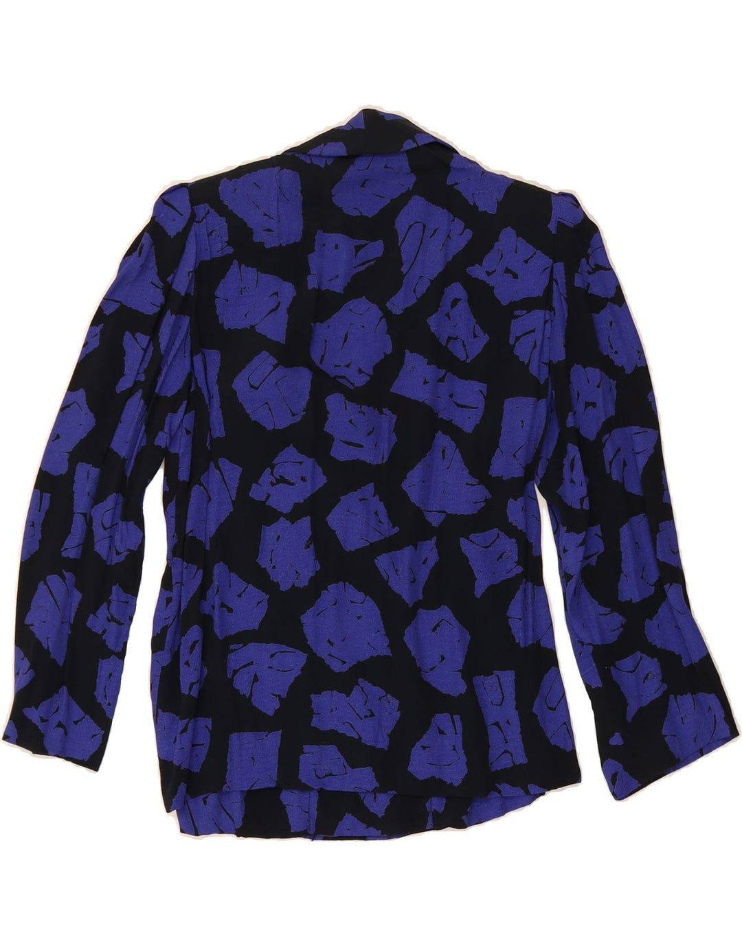 VINTAGE Womens Abstract Pattern Cardigan Top UK 10 Small Blue Vintage Vintage and Second-Hand Vintage from Messina Hembry 