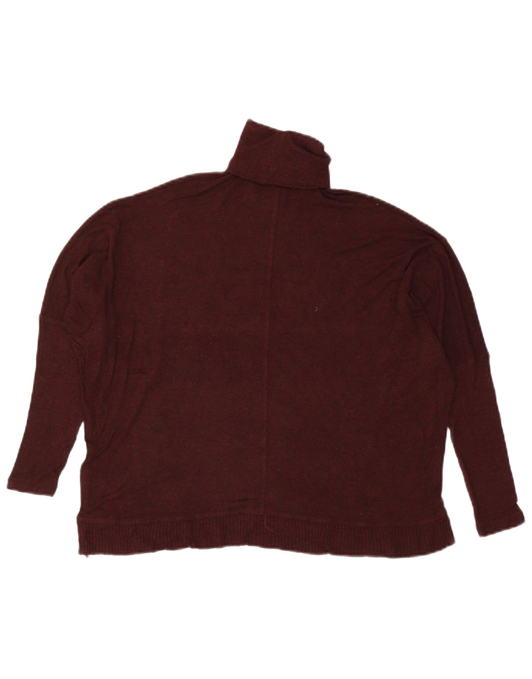 Zara Womens Roll Neck Jumper Sweater UK 14 Medium Burgundy Flecked