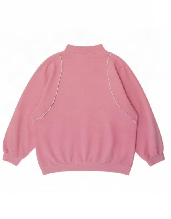 Vintage Womens Velour Sweatshirt Jumper IT 44/46 Medium Pink Cotton