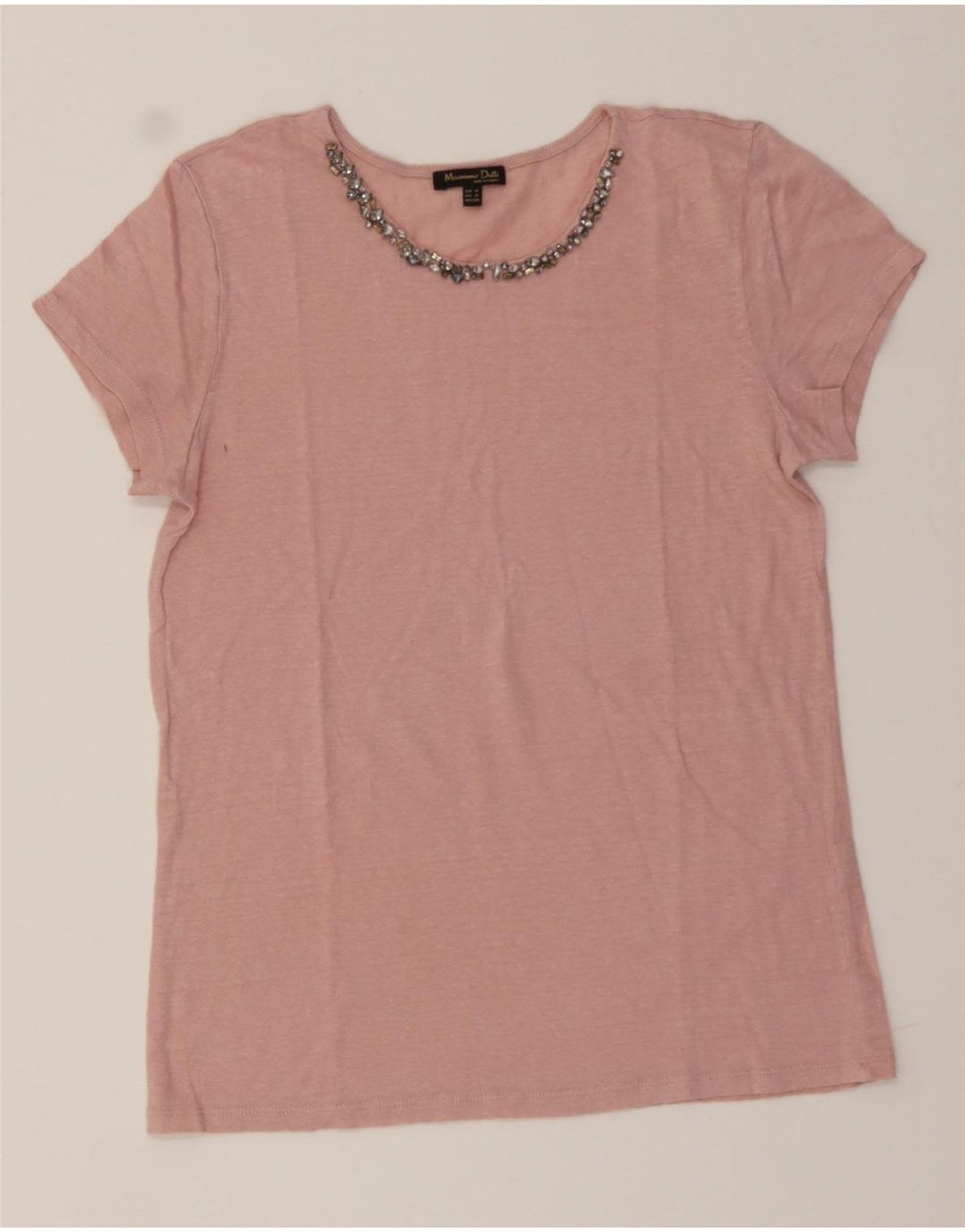 MASSIMO DUTTI Womens T-Shirt Top UK 6 XS Pink Vintage Massimo Dutti and Second-Hand Massimo Dutti from Messina Hembry 