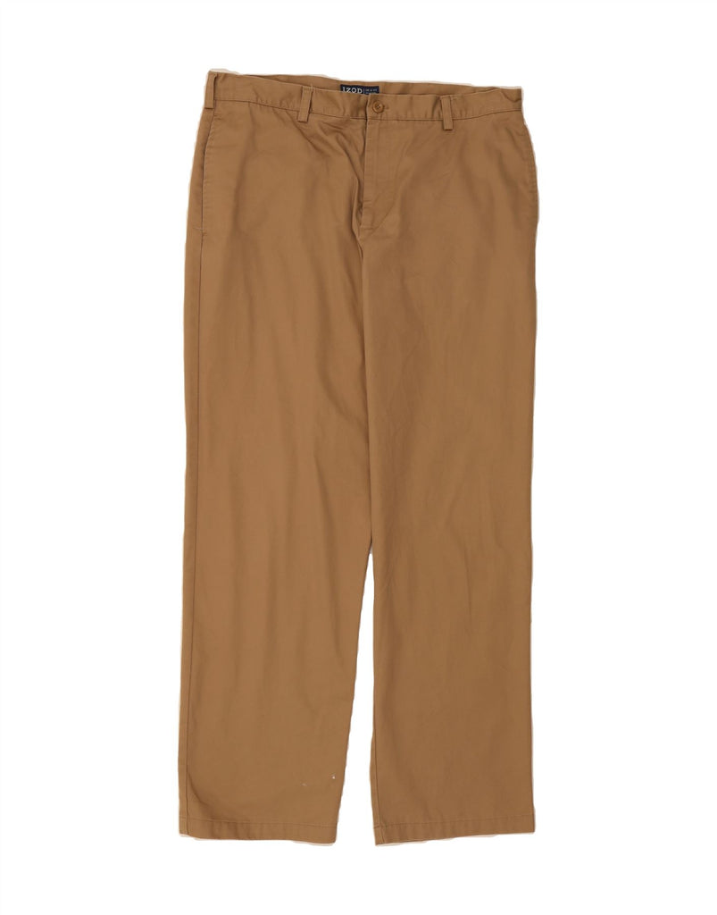 IZOD Mens Classic Fit Straight Chino Trousers W38 L34 Brown Cotton Vintage Izod and Second-Hand Izod from Messina Hembry 