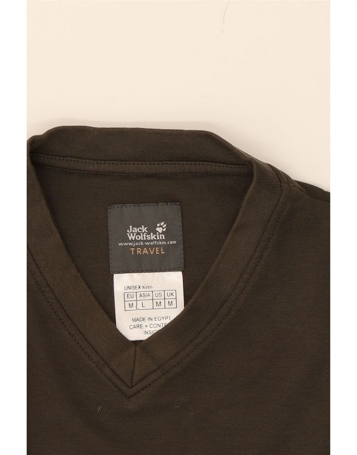 JACK WOLFSKIN Mens Graphic Top Long Sleeve Medium Brown Cotton Vintage Jack Wolfskin and Second-Hand Jack Wolfskin from Messina Hembry 