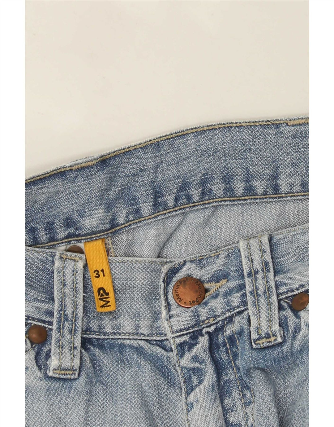 Meltin' Pot Mens Cargo Denim Shorts W31 Medium  Blue