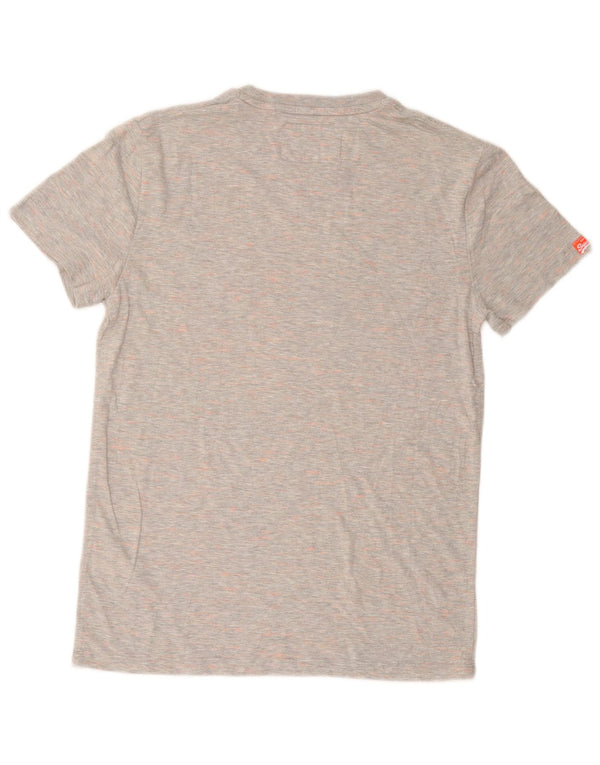 SUPERDRY Mens T-Shirt Top Medium Grey Flecked Cotton