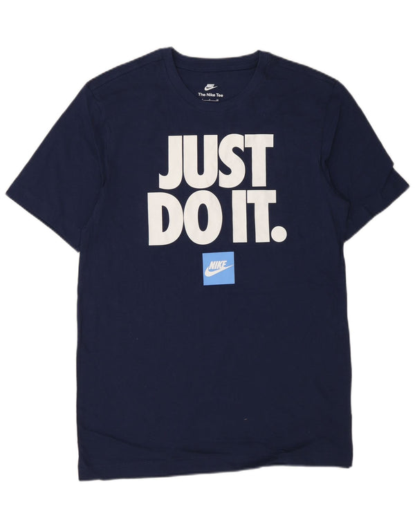 Nike Mens Graphic T-Shirt Top Small Navy Blue Cotton Sports