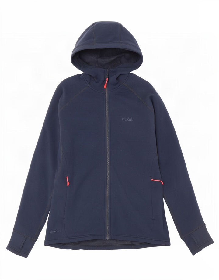 Rab Womens Zip Hoodie Sweater UK 16 Large Navy Blue Polyester
