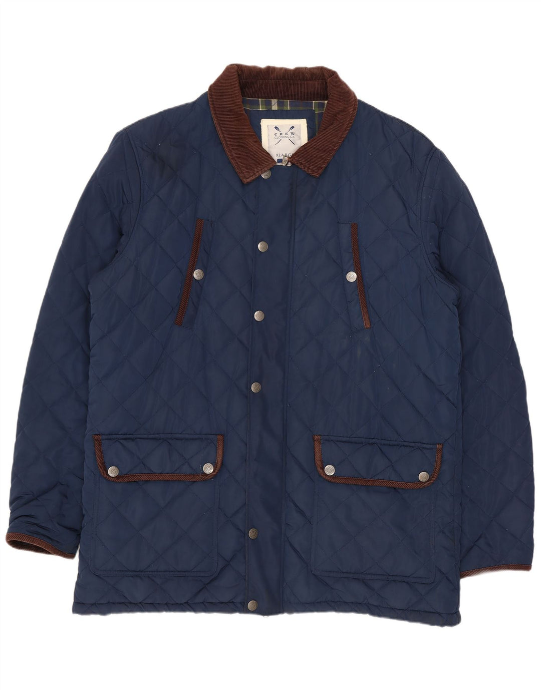 Crew Clothing Mens Quilted Jacket UK 42 XL Navy Blue Polyester