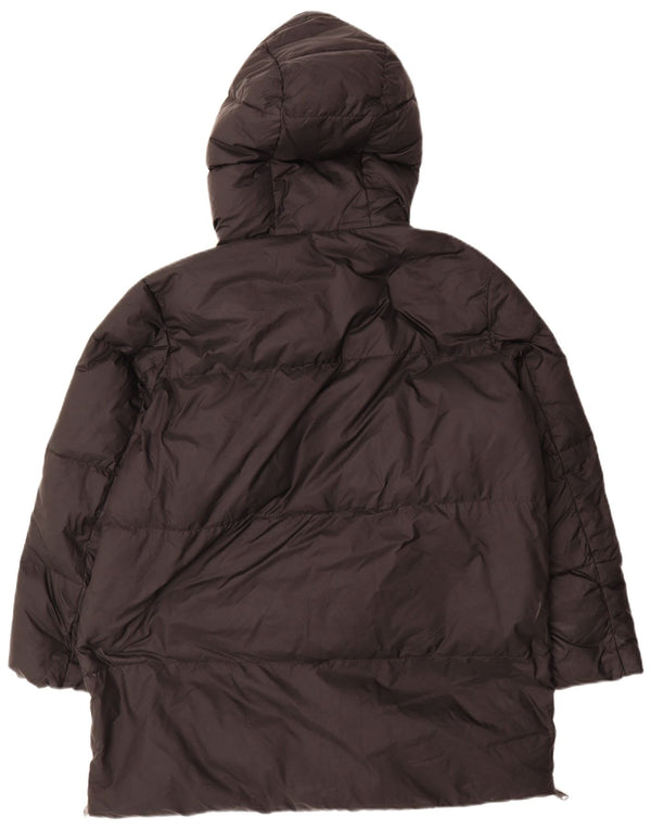 Zara Womens Hooded Oversized Padded Coat UK 10 Small Black Polyamide