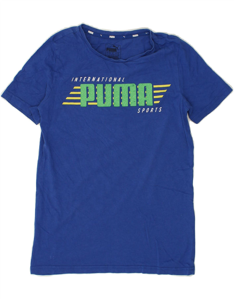 PUMA Boys Graphic T-Shirt Top 11-12 Years Blue | Vintage Puma | Thrift | Second-Hand Puma | Used Clothing | Messina Hembry 