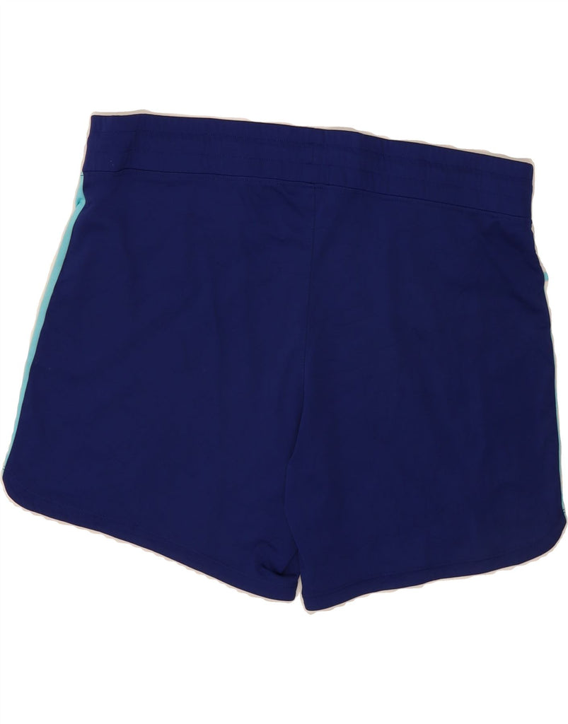 NIKE Womens Sport Shorts UK 14 Medium Navy Blue Colourblock Polyester Vintage Nike and Second-Hand Nike from Messina Hembry 