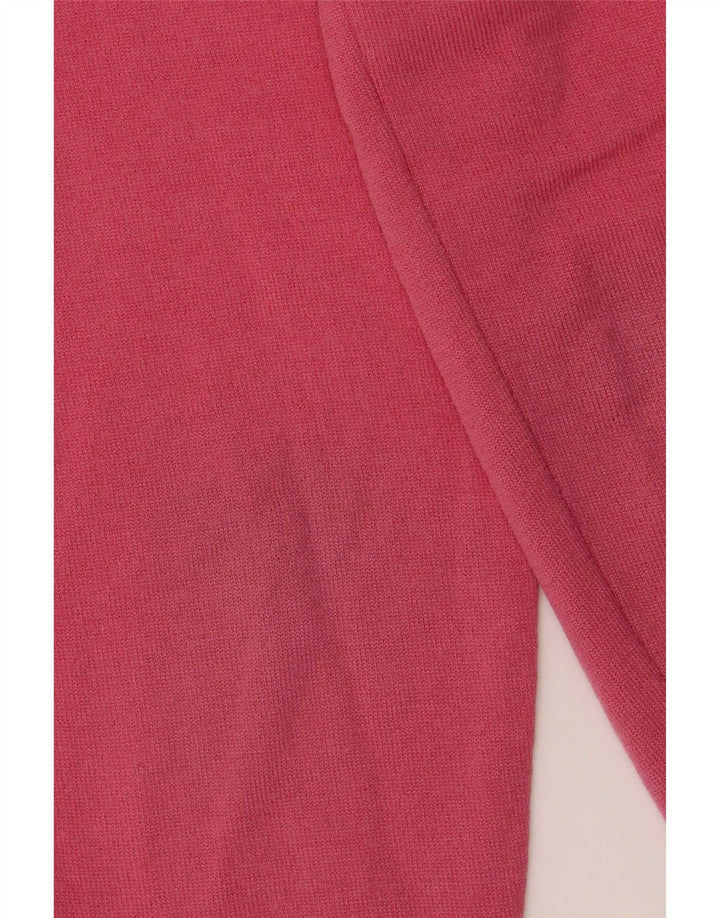 Fred Perry Womens V-Neck Jumper Sweater UK 12 Medium Pink
