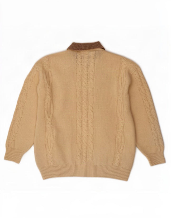 Cacharel Mens Polo Neck Jumper Sweater IT 52 Large Beige Wool