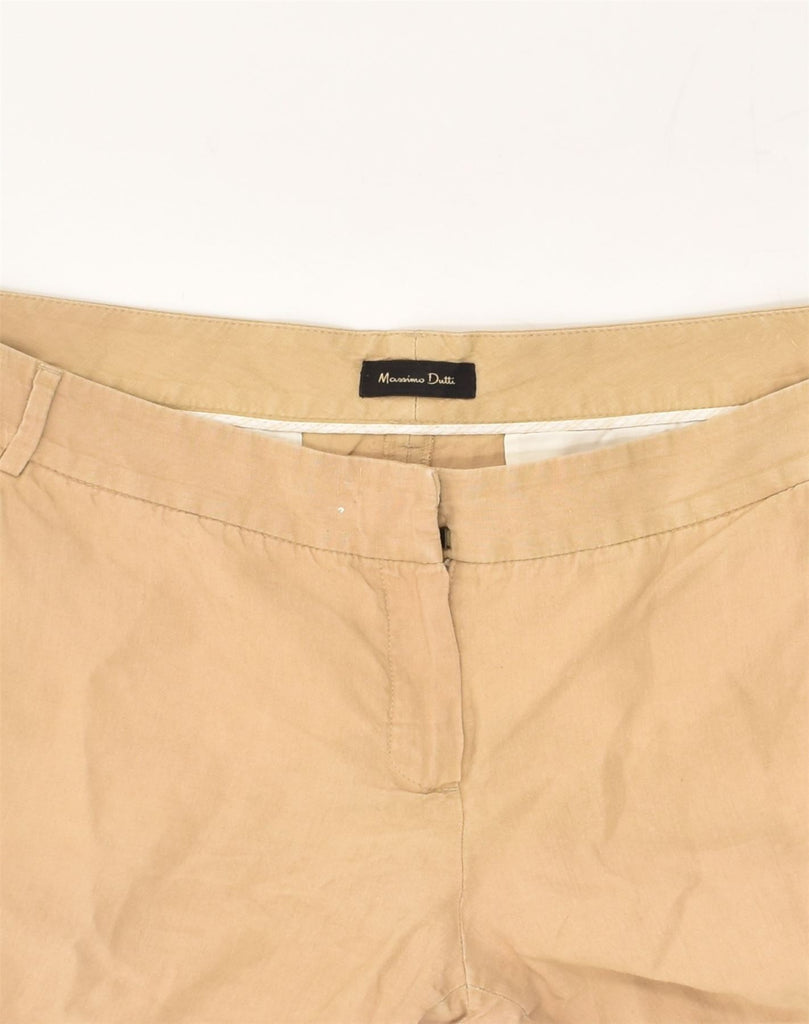 MASSIMO DUTTI Womens Tapered Chino Trousers W34 L25 Beige Linen | Vintage Massimo Dutti | Thrift | Second-Hand Massimo Dutti | Used Clothing | Messina Hembry 