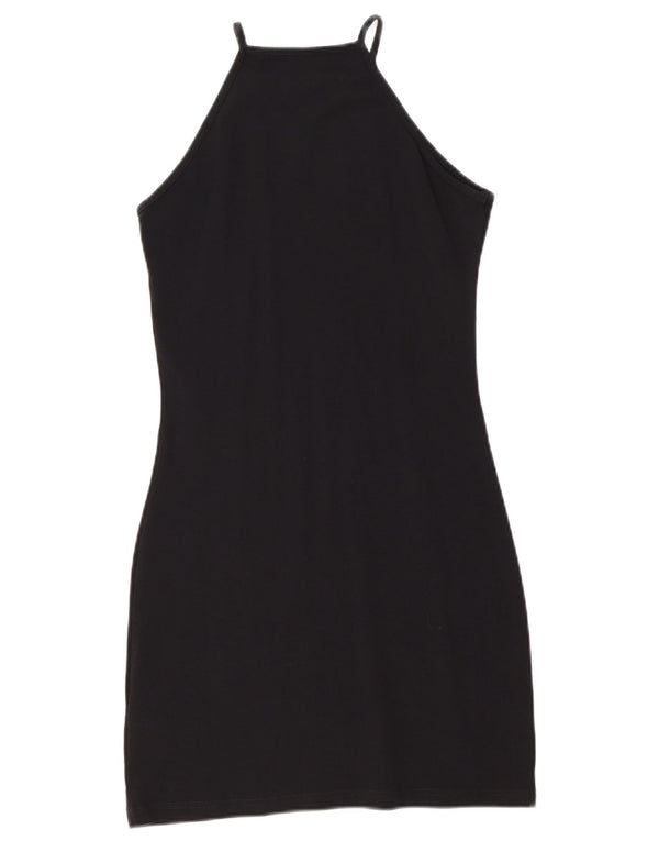 Dickies Womens Sleeveless Bodycon Dress UK 12 Medium Black Cotton