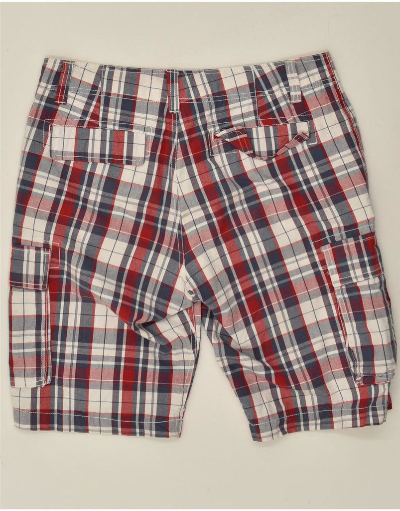 CLOCK HOUSE Mens Cargo Shorts W33 Medium Red Check Cotton Vintage CLOCK HOUSE and Second-Hand CLOCK HOUSE from Messina Hembry 