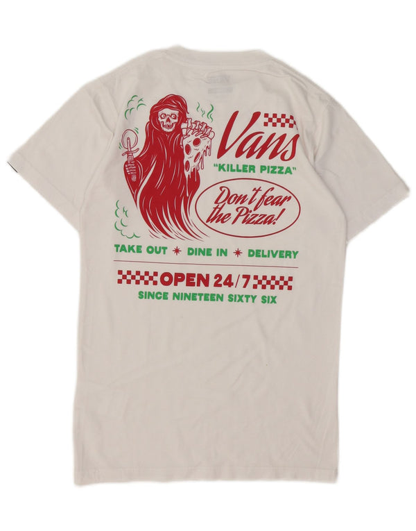 Vans Womens Classic Fit Graphic T-Shirt Top UK 6 XS White Cotton