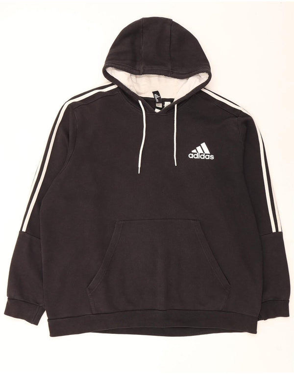 Adidas Mens Hoodie Jumper 3XL Black Cotton