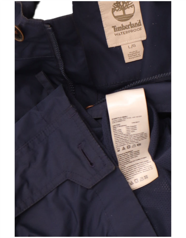 TIMBERLAND Mens Rain Jacket UK 40 Large Blue Polyester