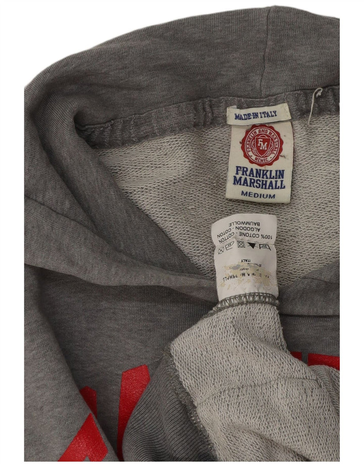 FRANKLIN & MARSHALL Mens Graphic Hoodie Jumper Medium Grey Cotton