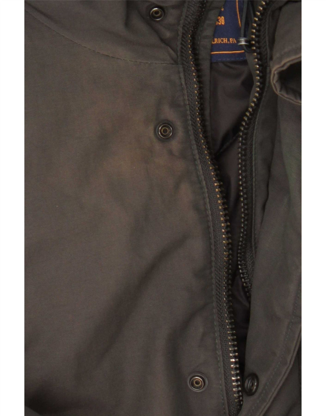 Woolrich Mens Hooded Padded Coat UK 36 Small Grey Cotton