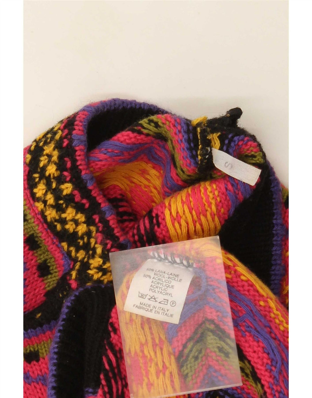 Vintage Womens Turtle Neck Jumper Sweater UK 10 Small Multicoloured