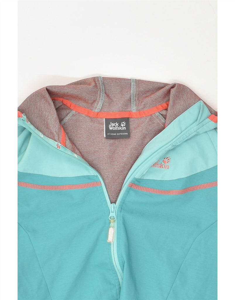 JACK WOLFSKIN Girls Zip Hoodie Sweater 13-14 Years Blue Colourblock | Vintage Jack Wolfskin | Thrift | Second-Hand Jack Wolfskin | Used Clothing | Messina Hembry 