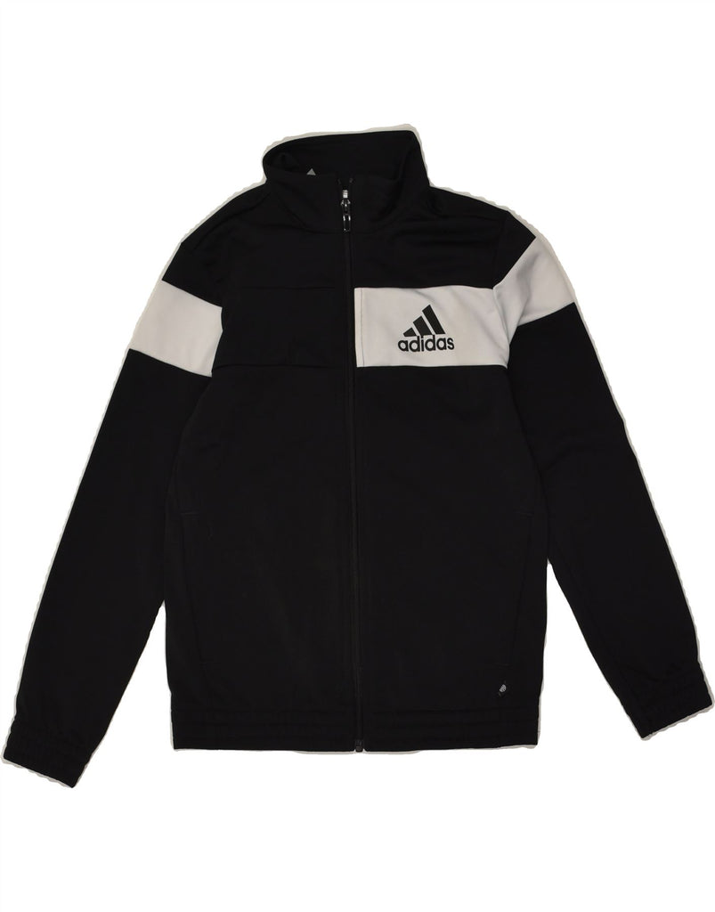 ADIDAS Boys Graphic Tracksuit Top Jacket 9-10 Years  Black Colourblock | Vintage Adidas | Thrift | Second-Hand Adidas | Used Clothing | Messina Hembry 