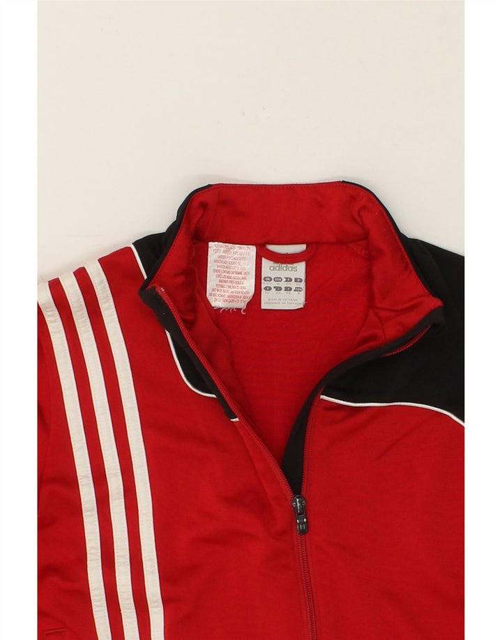 ADIDAS Boys Tracksuit Top Jacket 11-12 Years Red Colourblock Polyester Vintage Adidas and Second-Hand Adidas from Messina Hembry 