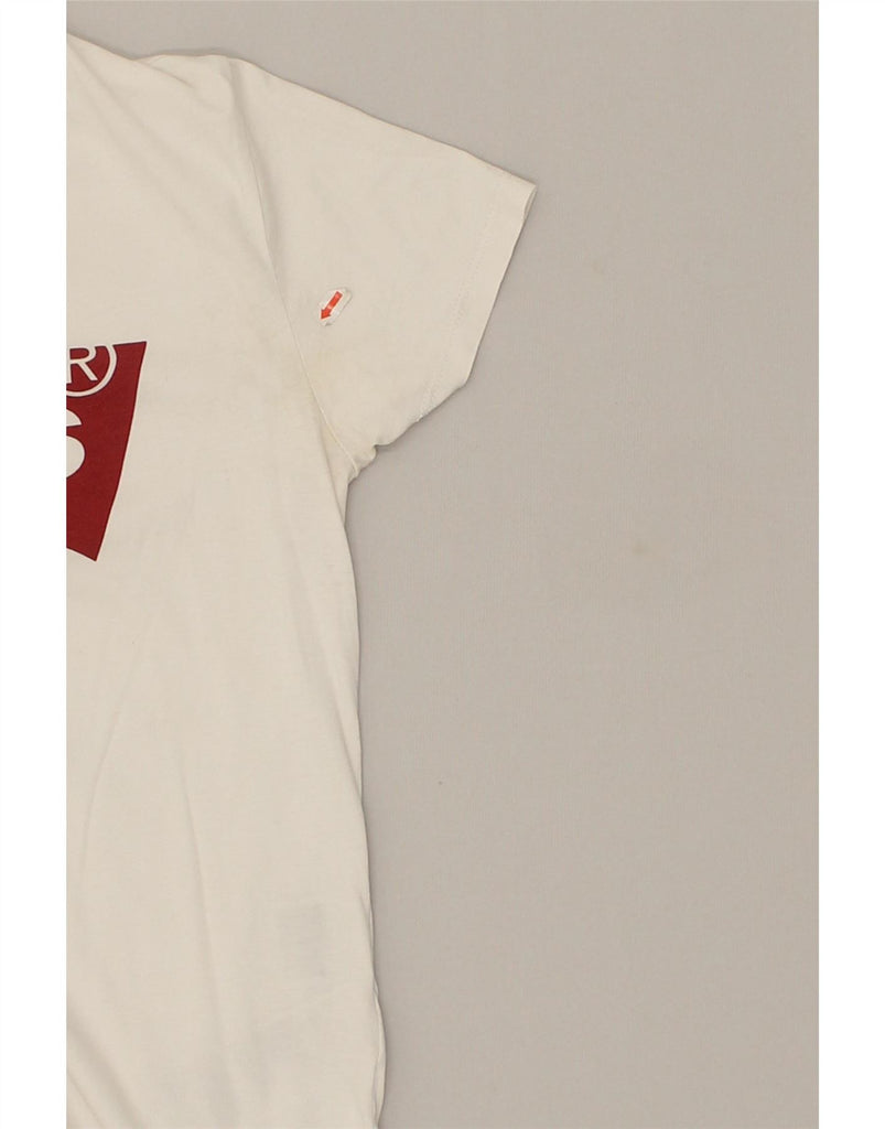 LEVI'S Womens Graphic T-Shirt Top UK 14 Medium White Cotton Vintage Levi's and Second-Hand Levi's from Messina Hembry 