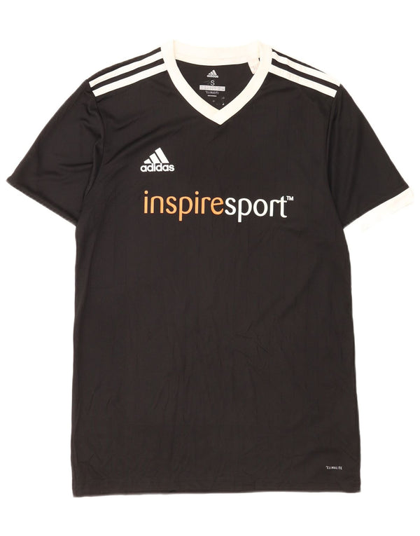 Adidas Mens Climalite Graphic T-Shirt Top Small Black Polyester