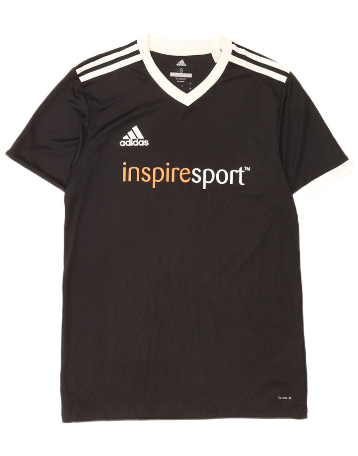 Adidas Mens Climalite Graphic T-Shirt Top Small Black Polyester