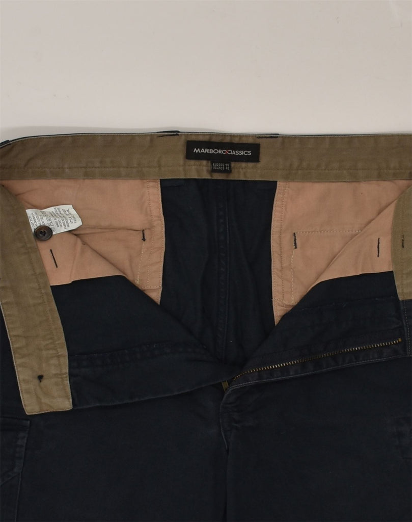 MARLBORO CLASSICS Mens Slim Cargo Trousers IT 50 Large W32 L34 Navy Blue | Vintage Marlboro Classics | Thrift | Second-Hand Marlboro Classics | Used Clothing | Messina Hembry 